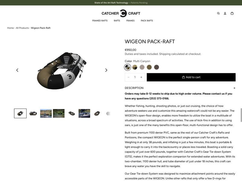 Fishing raft manufacturer store built by TechnoPulse