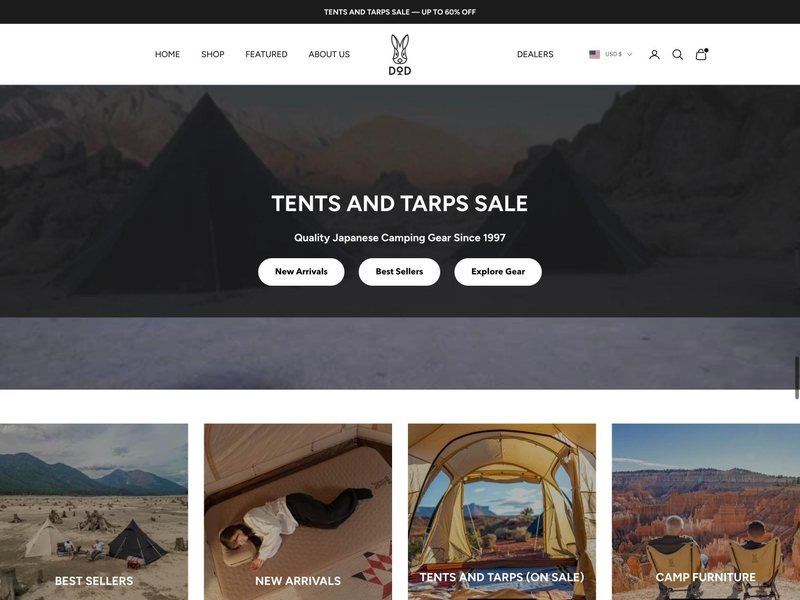 Outdoor camping gear brand store built by TechnoPulse