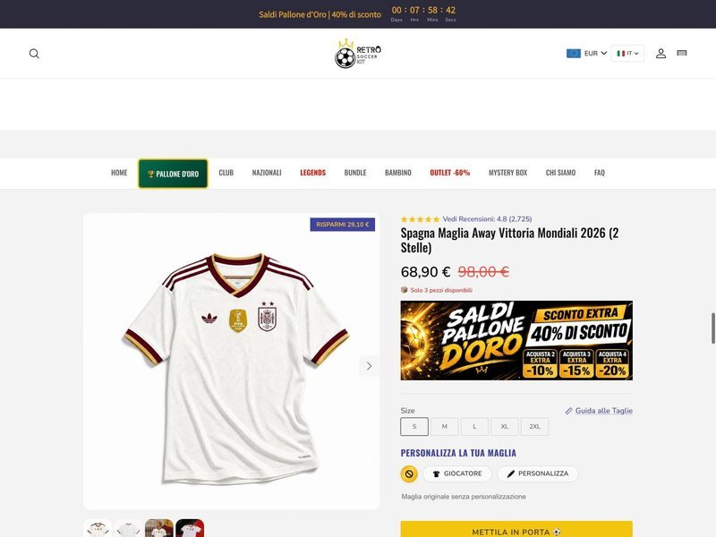 Retro football shirt brand store built by TechnoPulse