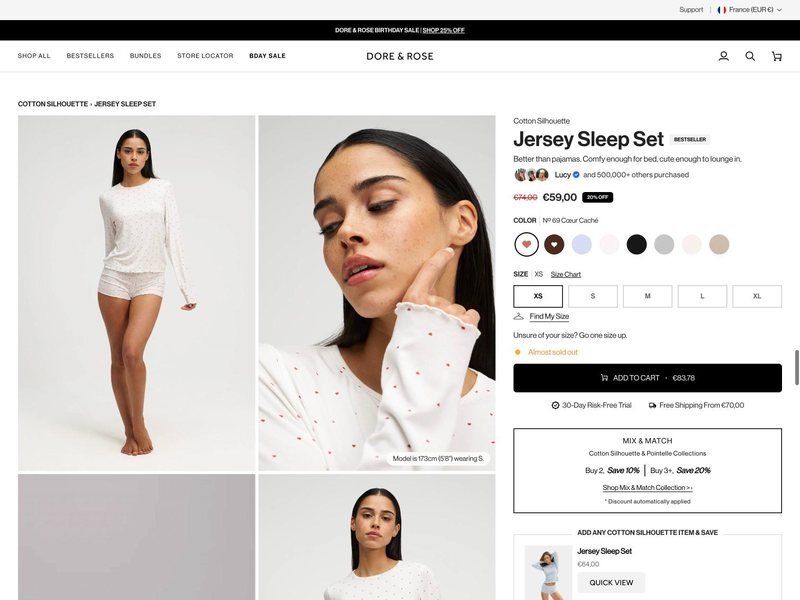Sleepwear brand store built by TechnoPulse