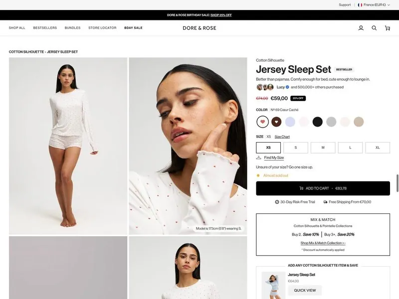 Sleepwear brand store built by TechnoPulse