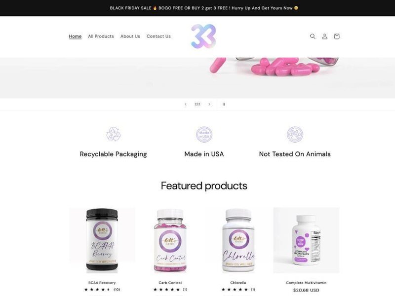 Women's supplement brand store built by TechnoPulse