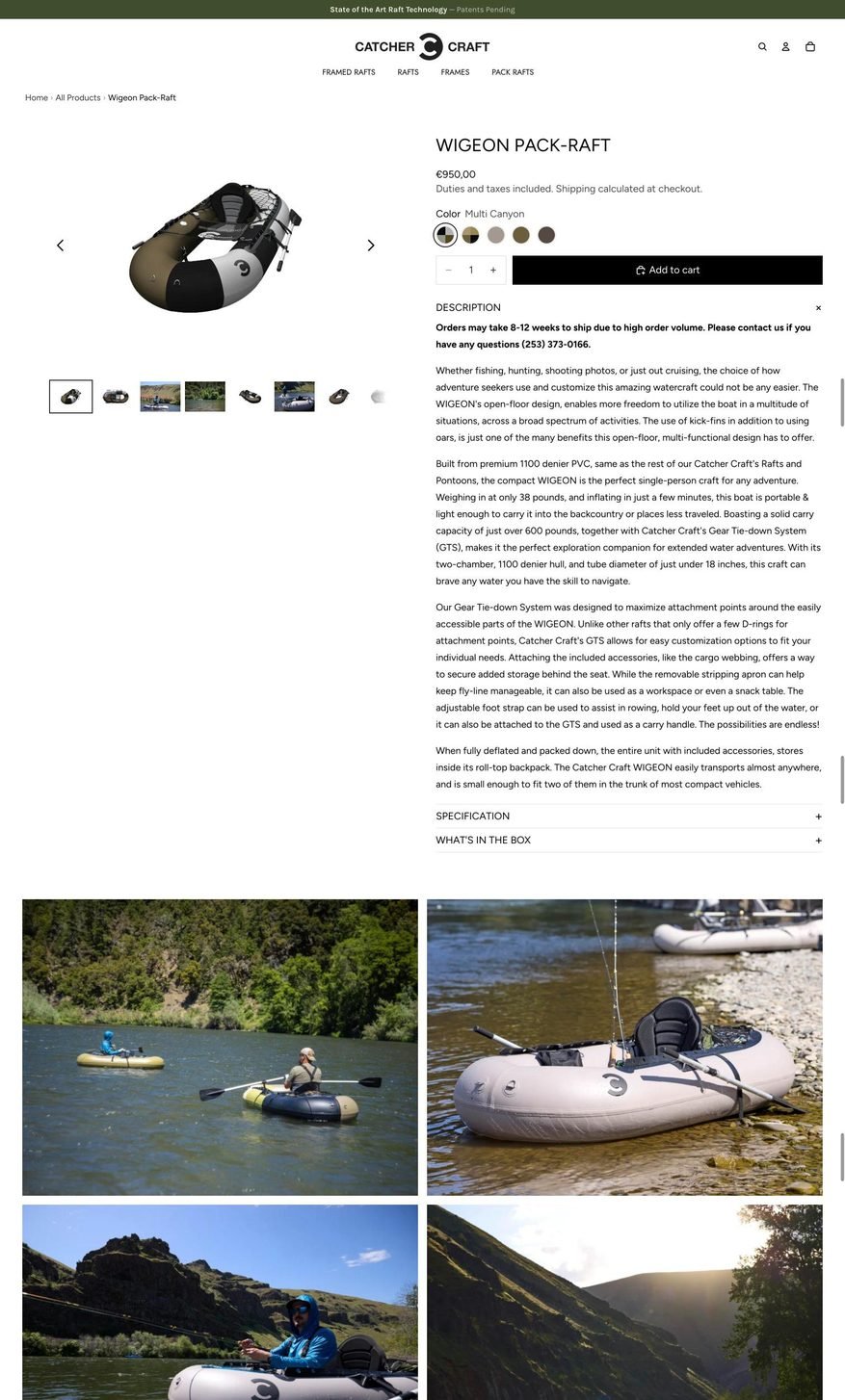 Fishing raft manufacturer store built by TechnoPulse