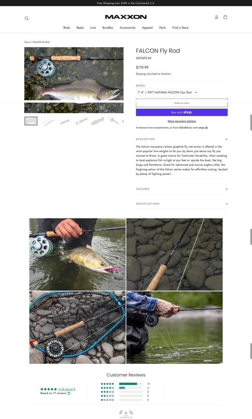 Fly fishing gear brand store built by TechnoPulse