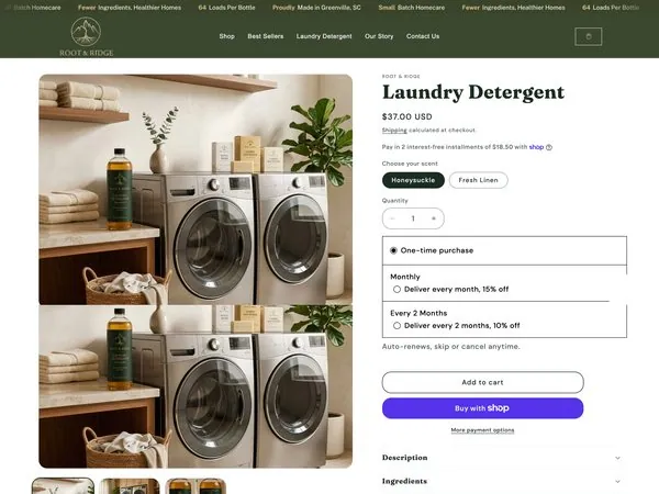 Non toxic home care brand store built by TechnoPulse