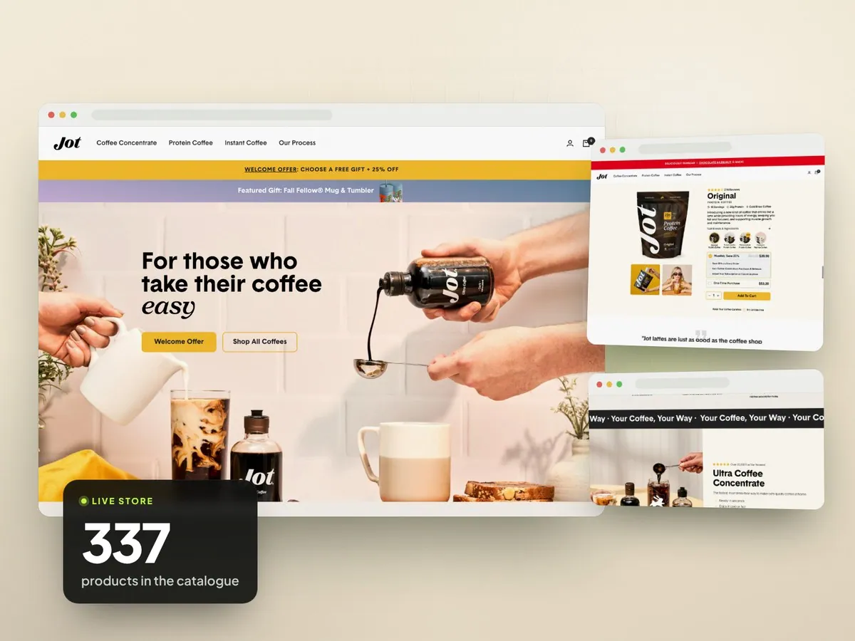Coffee concentrate brand store built by TechnoPulse