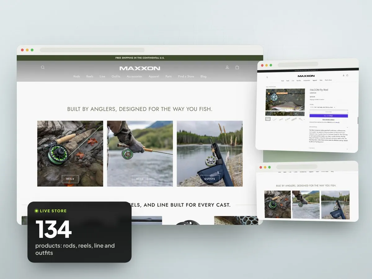 Fly fishing gear brand store built by TechnoPulse