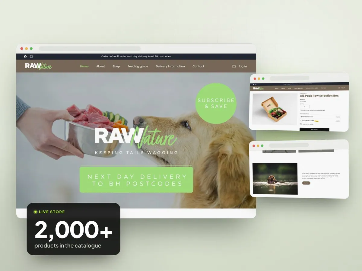 Raw pet food brand store built by TechnoPulse