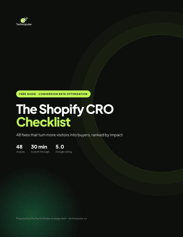 The Shopify CRO Checklist cover
