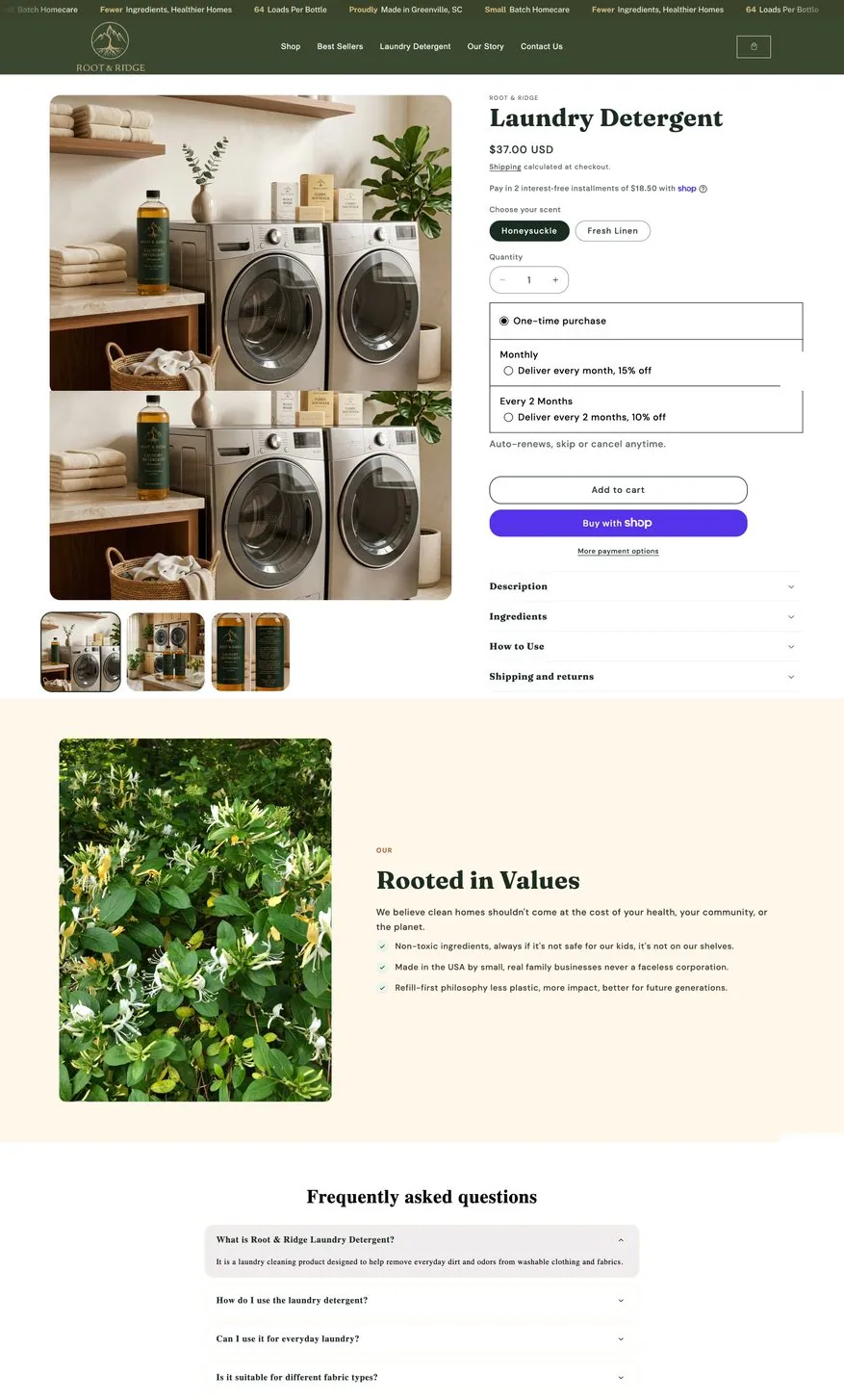 Non toxic home care brand store built by TechnoPulse