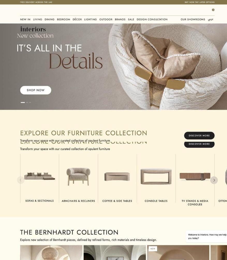 Luxury furniture retailer store built by TechnoPulse