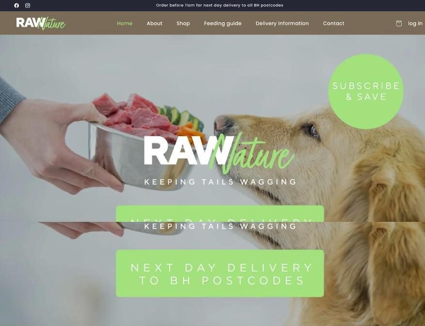 Raw pet food brand store built by TechnoPulse
