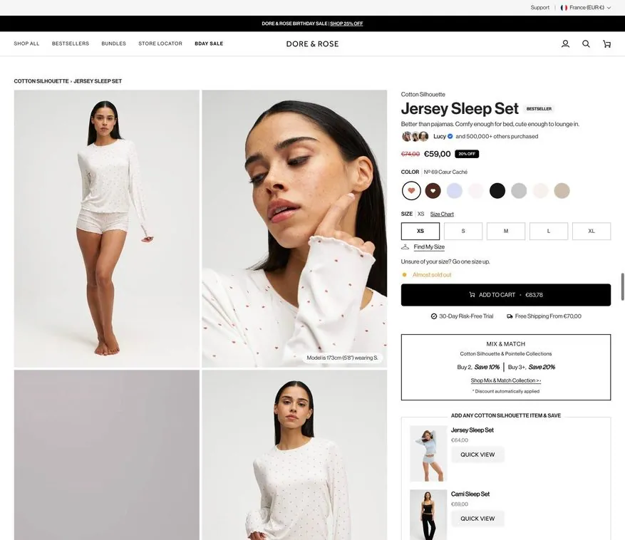 Sleepwear brand store built by TechnoPulse