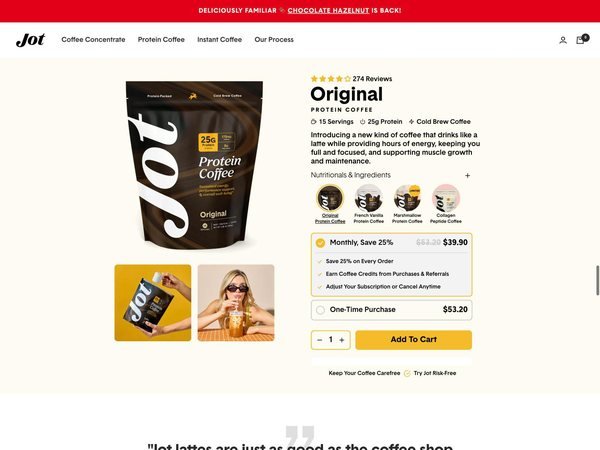Coffee concentrate brand store built by TechnoPulse