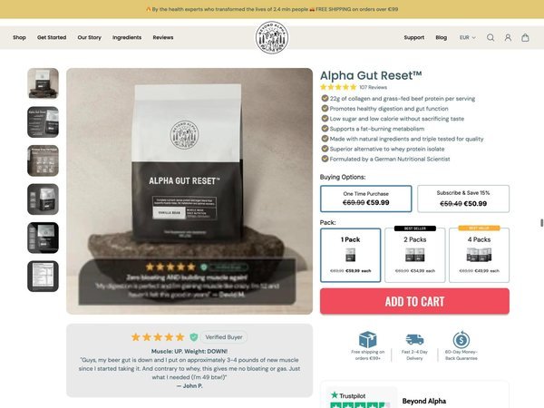 Men's health supplement brand store built by TechnoPulse