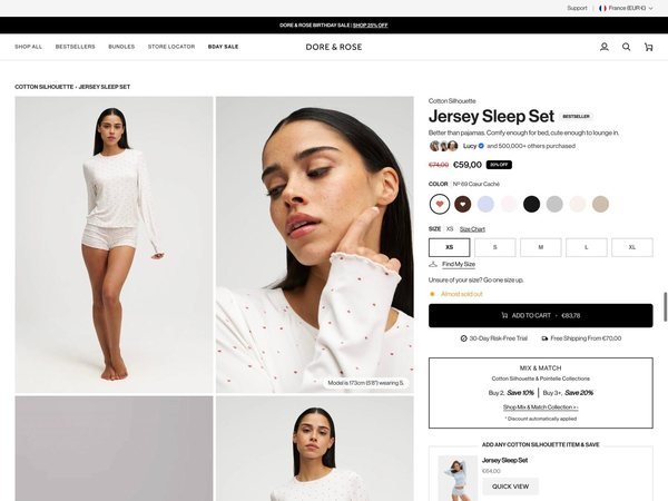 Sleepwear brand store built by TechnoPulse