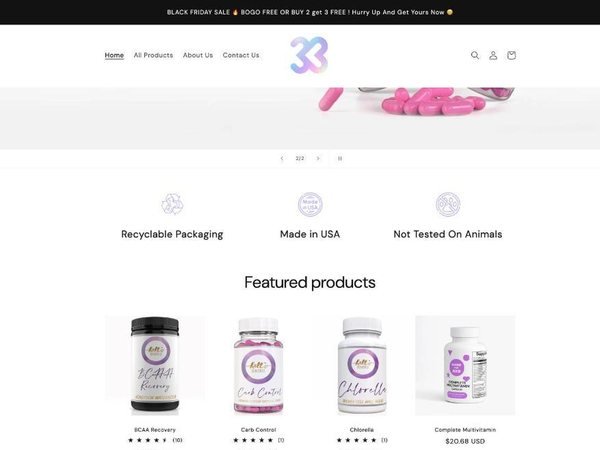 Women's supplement brand store built by TechnoPulse